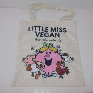 Little Miss Vegan For the Animals Graphic Tote Bag 13" x 14.5"